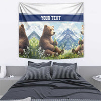 Personalized Finland Tapestry Brown Bear With Lily Of The Valley - Wonder Print Shop