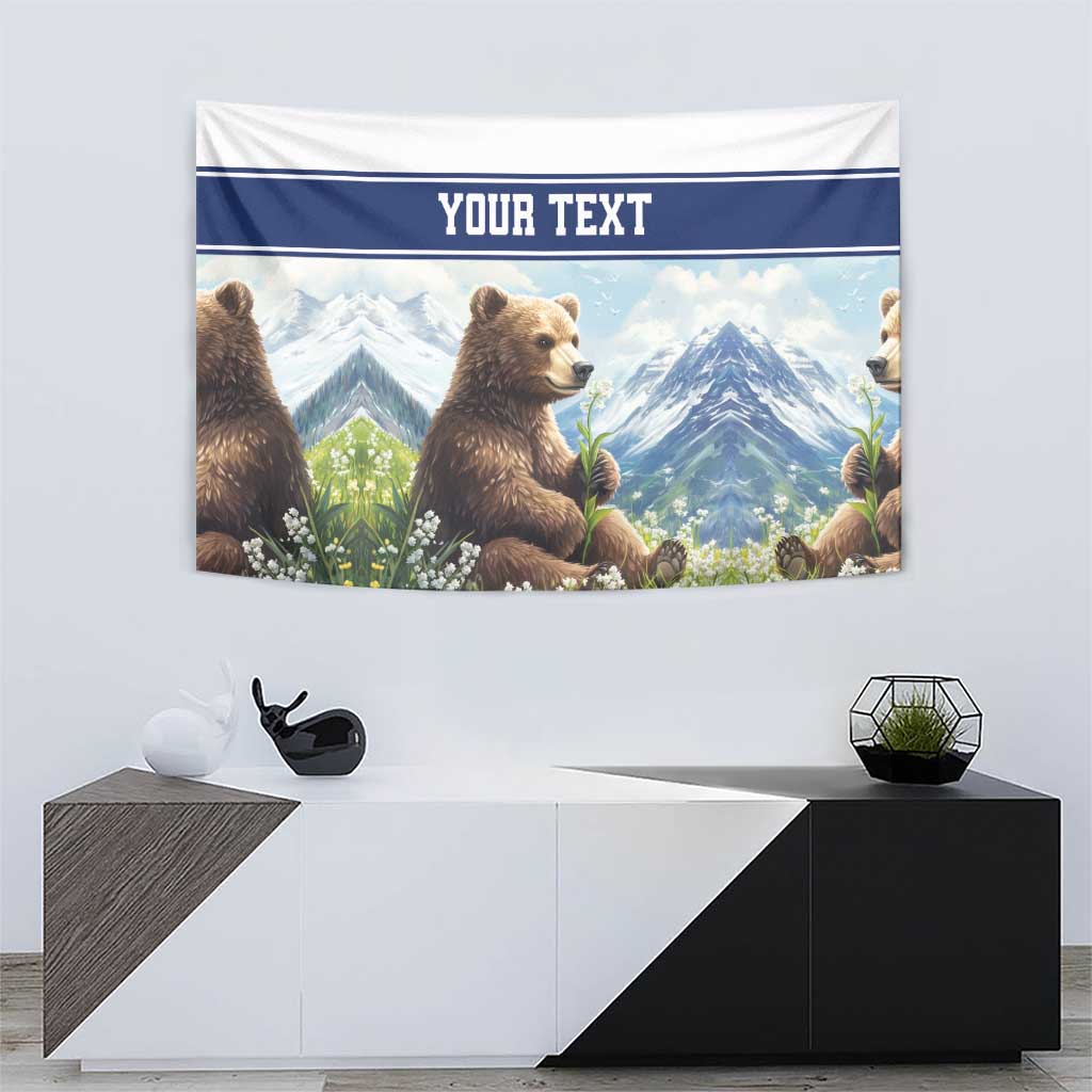 Personalized Finland Tapestry Brown Bear With Lily Of The Valley - Wonder Print Shop