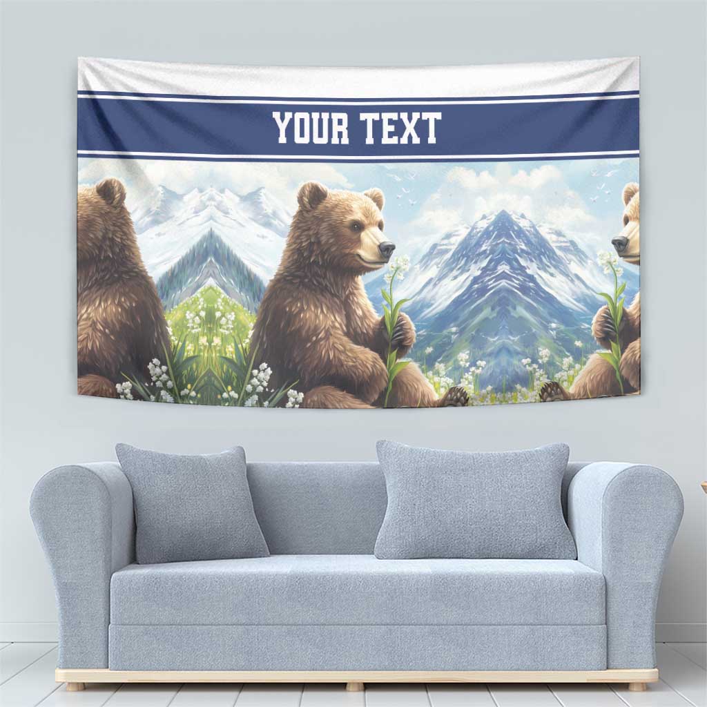 Personalized Finland Tapestry Brown Bear With Lily Of The Valley - Wonder Print Shop