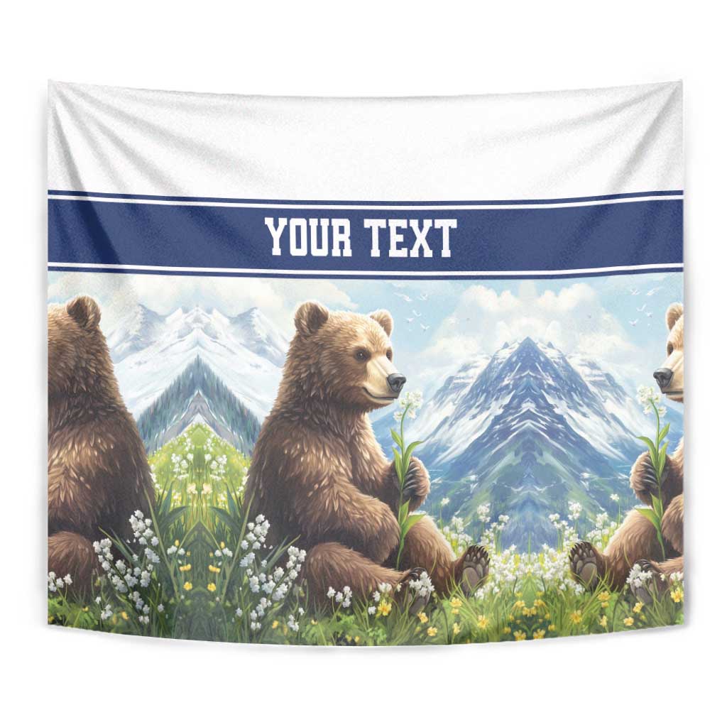 Personalized Finland Tapestry Brown Bear With Lily Of The Valley - Wonder Print Shop