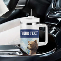 Personalized Finland Tumbler With Handle Brown Bear With Lily Of The Valley - Wonder Print Shop