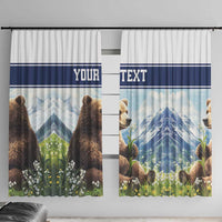 Personalized Finland Window Curtain Brown Bear With Lily Of The Valley - Wonder Print Shop