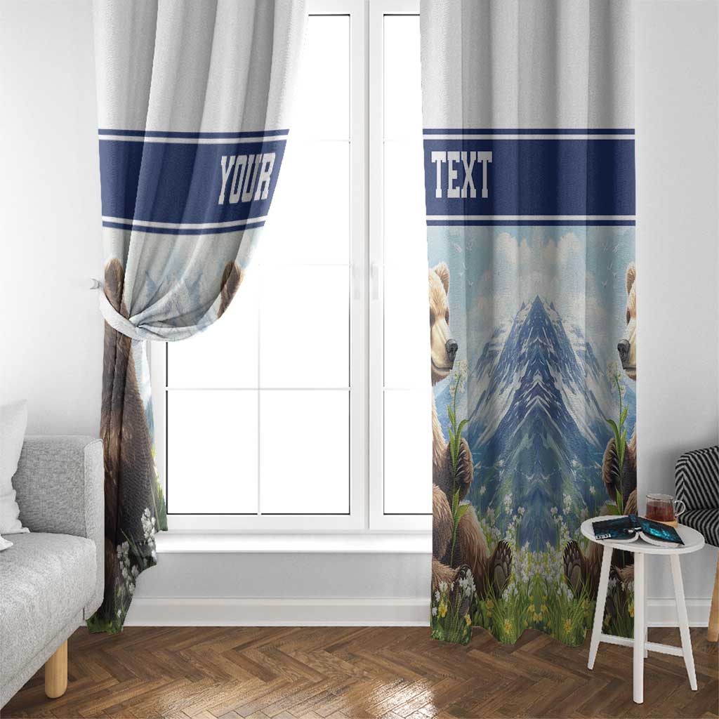 Personalized Finland Window Curtain Brown Bear With Lily Of The Valley - Wonder Print Shop