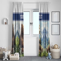 Personalized Finland Window Curtain Brown Bear With Lily Of The Valley - Wonder Print Shop