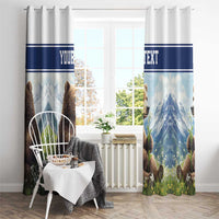 Personalized Finland Window Curtain Brown Bear With Lily Of The Valley - Wonder Print Shop