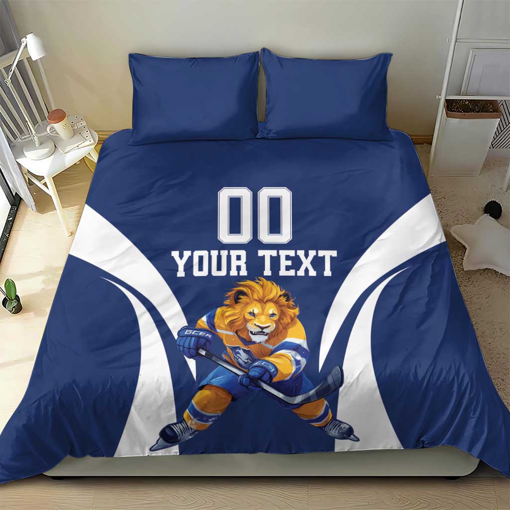 Custom Finland Hockey Bedding Set Suomi Leijonat Mascot - Wonder Print Shop