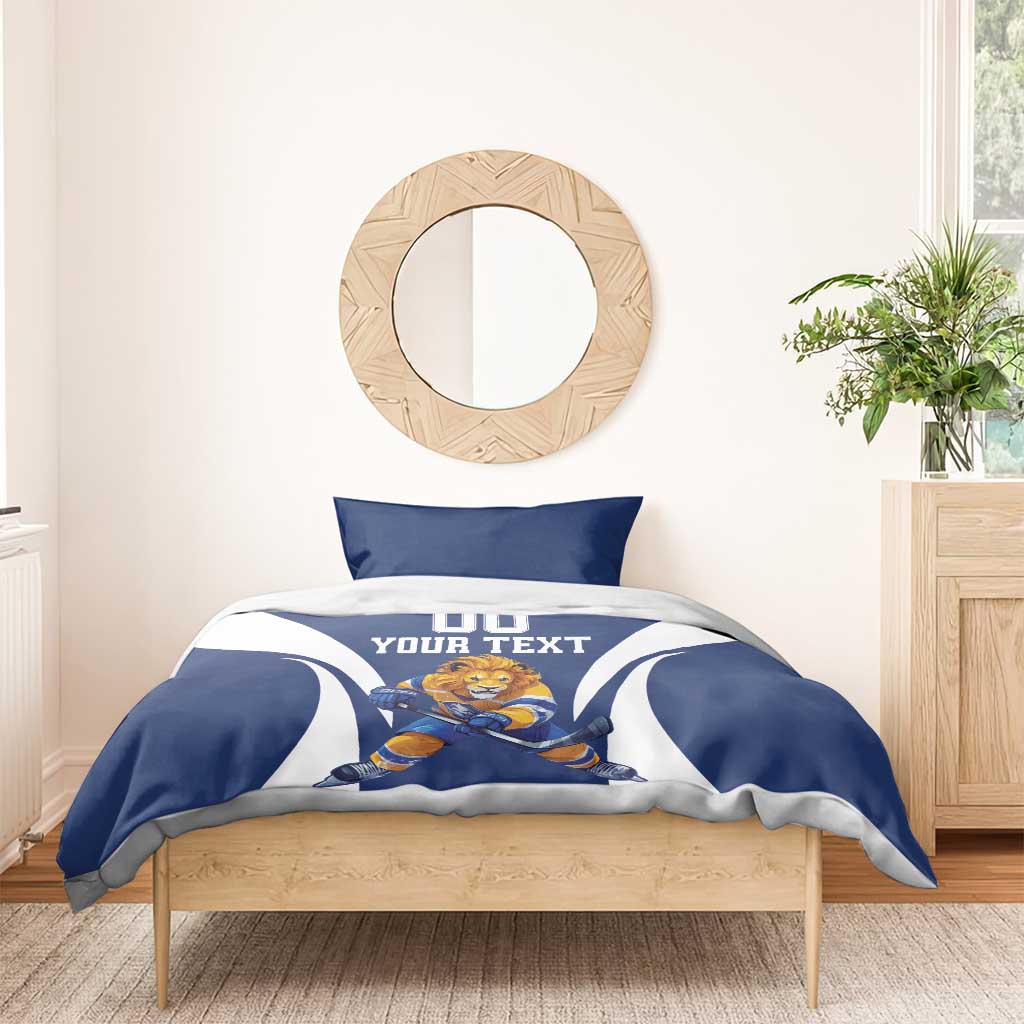 Custom Finland Hockey Bedding Set Suomi Leijonat Mascot - Wonder Print Shop