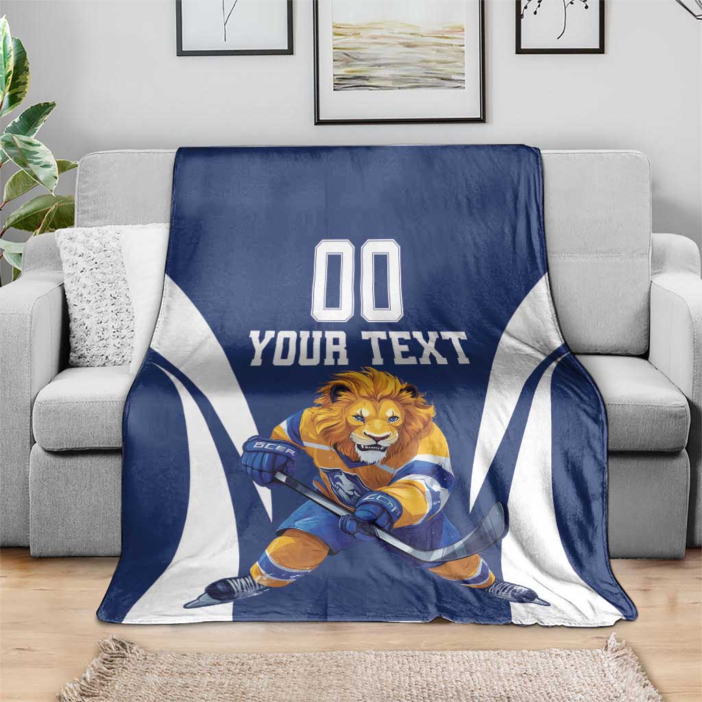 Custom Finland Hockey Blanket Suomi Leijonat Mascot