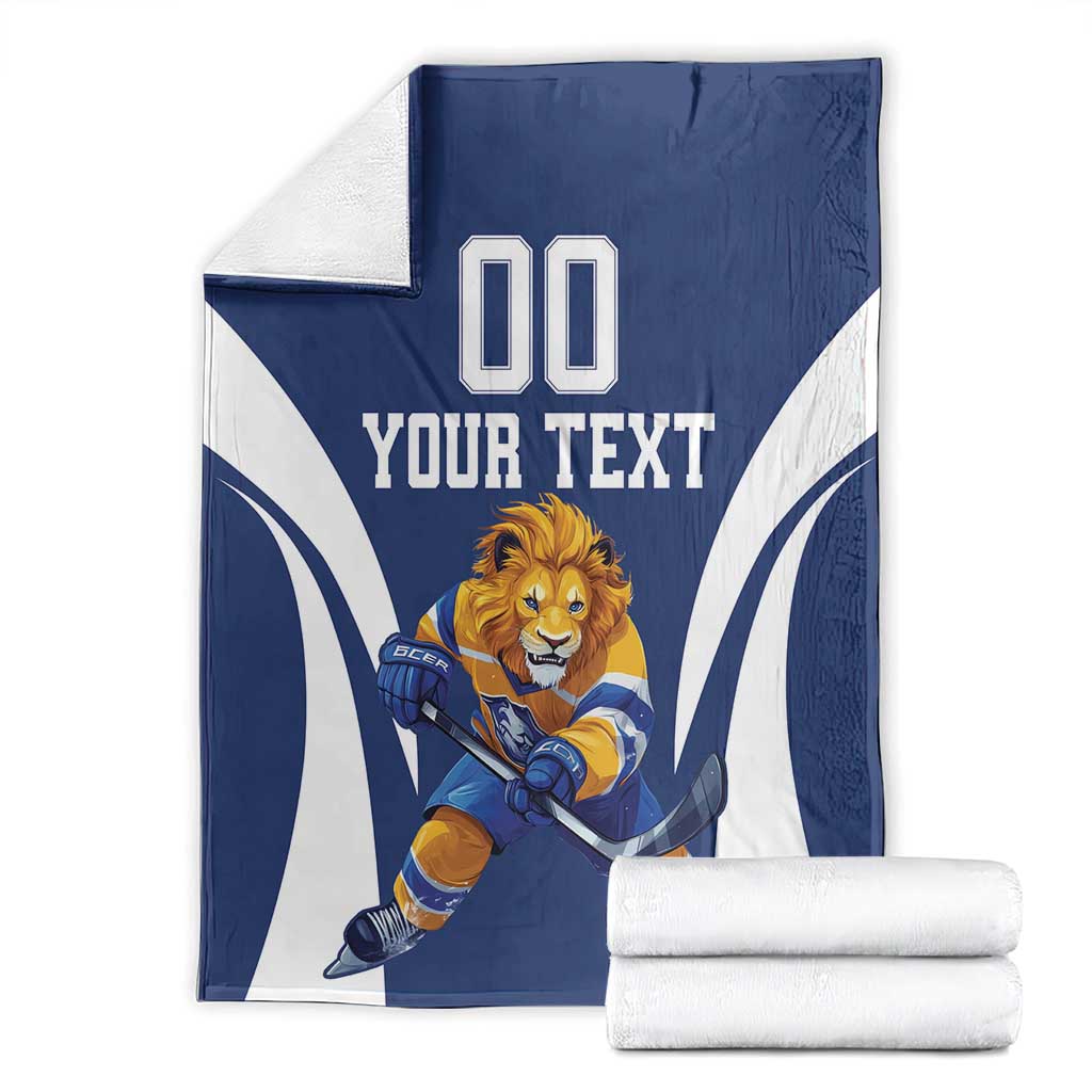 Custom Finland Hockey Blanket Suomi Leijonat Mascot