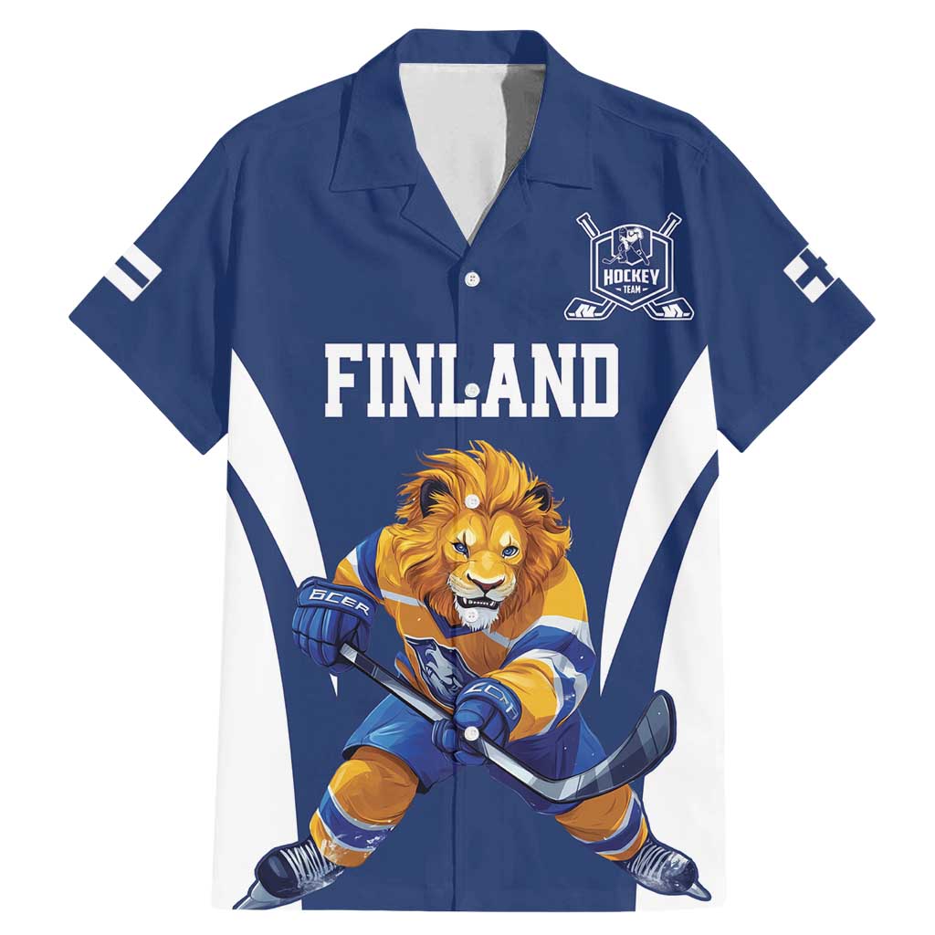 Custom Finland Hockey Family Matching Mermaid Dress and Hawaiian Shirt Suomi Leijonat Mascot - Wonder Print Shop
