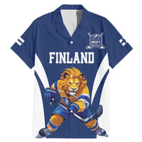 Custom Finland Hockey Family Matching Mermaid Dress and Hawaiian Shirt Suomi Leijonat Mascot - Wonder Print Shop