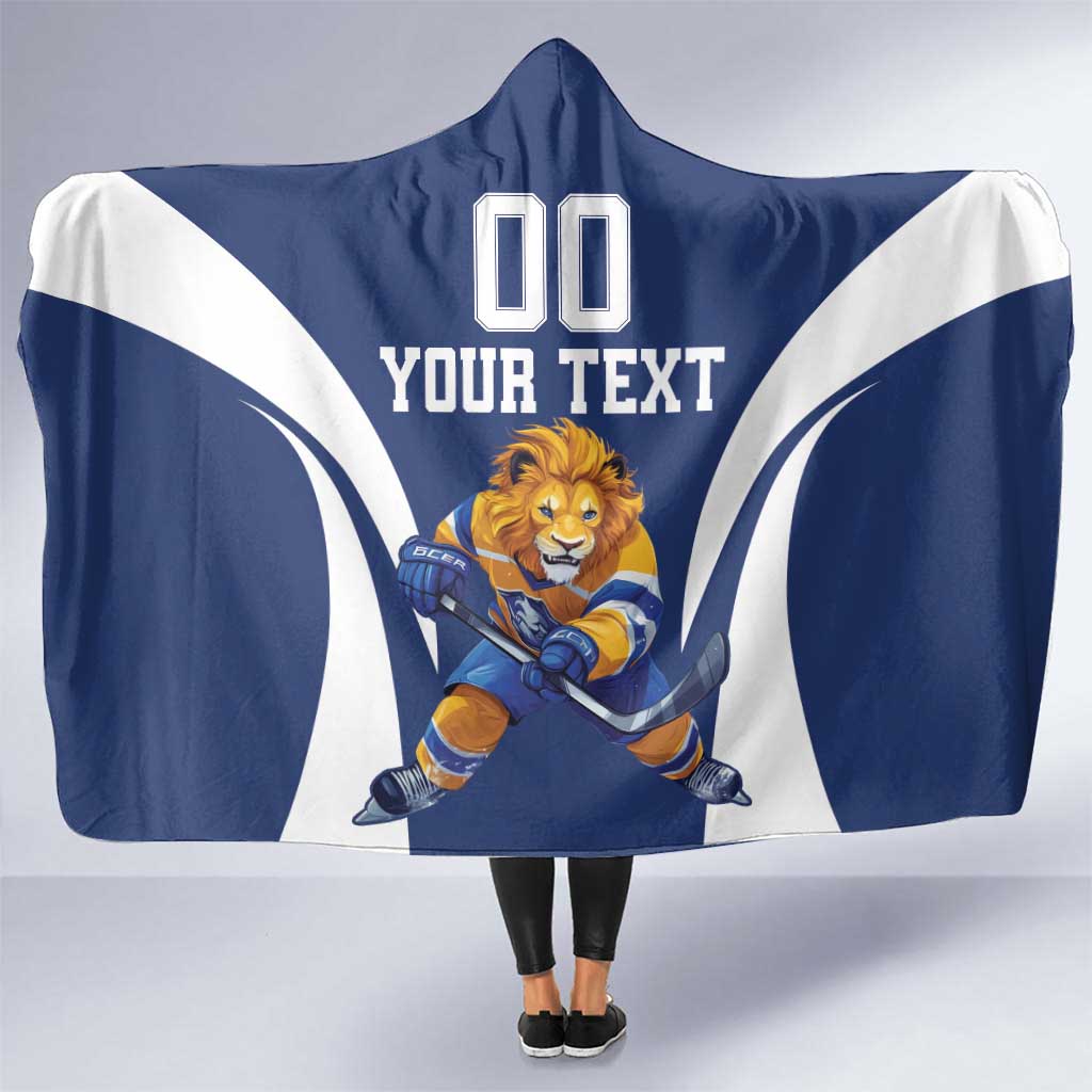 Custom Finland Hockey Hooded Blanket Suomi Leijonat Mascot