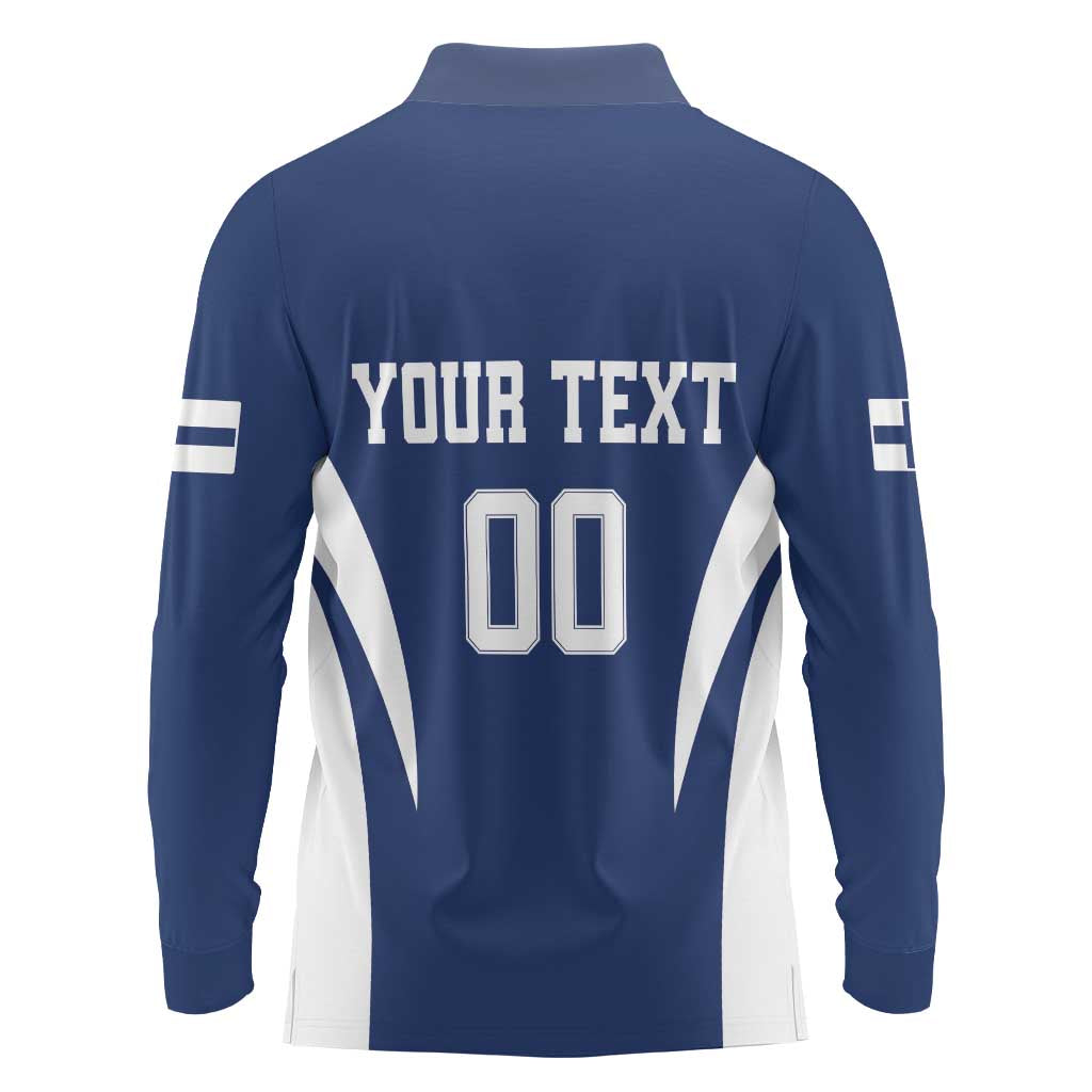 Custom Finland Hockey Long Sleeve Polo Shirt Suomi Leijonat Mascot - Wonder Print Shop