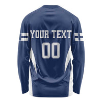 Custom Finland Hockey Long Sleeve Shirt Suomi Leijonat Mascot - Wonder Print Shop