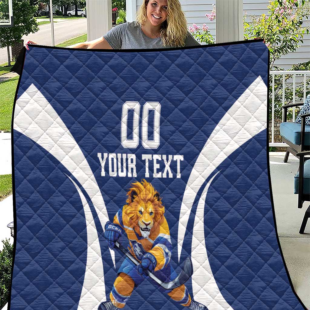 Custom Finland Hockey Quilt Suomi Leijonat Mascot - Wonder Print Shop
