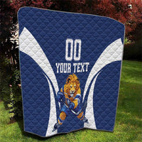 Custom Finland Hockey Quilt Suomi Leijonat Mascot - Wonder Print Shop