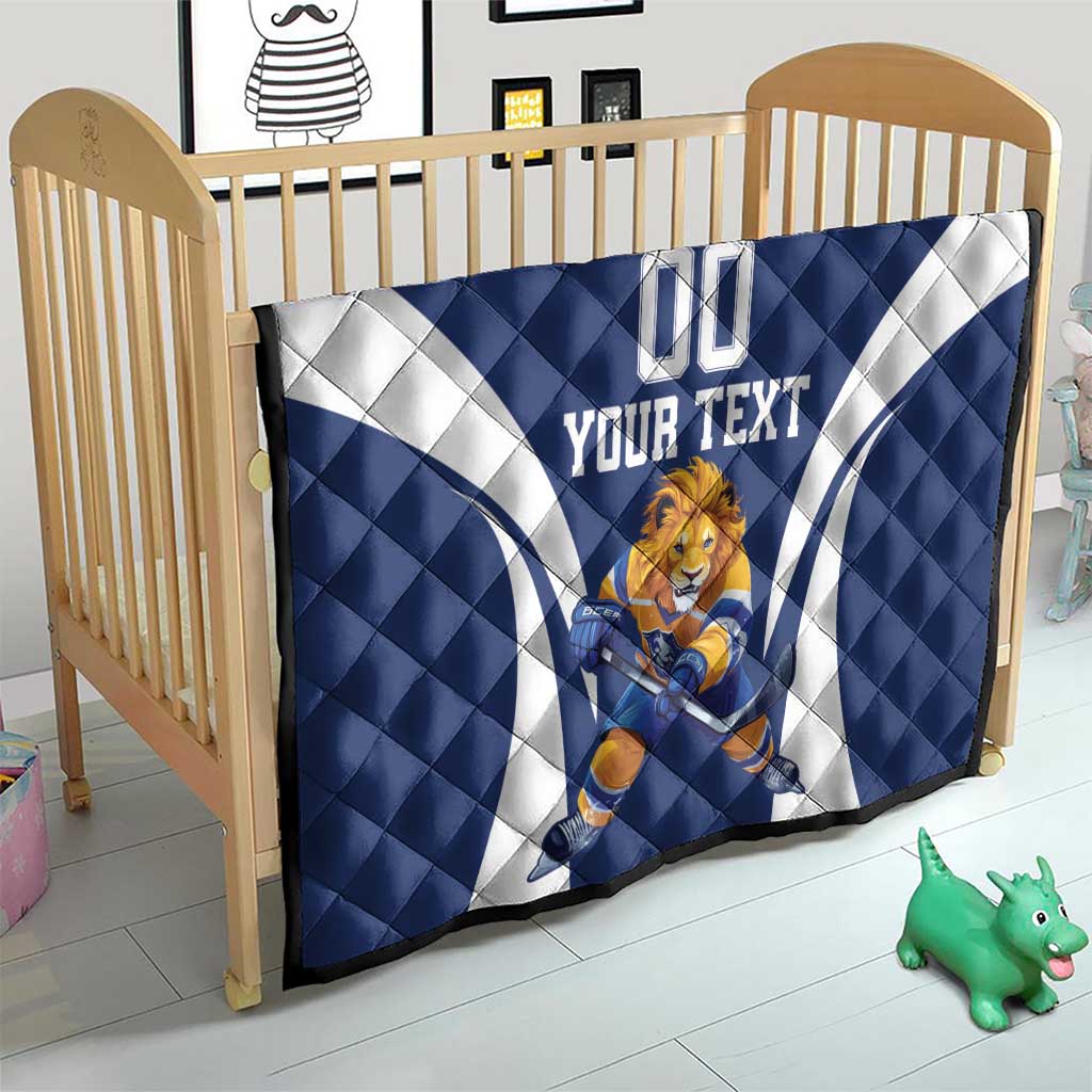 Custom Finland Hockey Quilt Suomi Leijonat Mascot - Wonder Print Shop