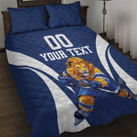 Custom Finland Hockey Quilt Bed Set Suomi Leijonat Mascot - Wonder Print Shop