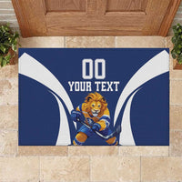 Custom Finland Hockey Rubber Doormat Suomi Leijonat Mascot - Wonder Print Shop