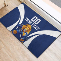 Custom Finland Hockey Rubber Doormat Suomi Leijonat Mascot - Wonder Print Shop