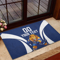 Custom Finland Hockey Rubber Doormat Suomi Leijonat Mascot - Wonder Print Shop