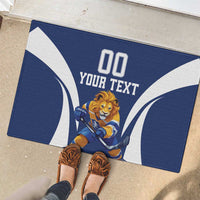 Custom Finland Hockey Rubber Doormat Suomi Leijonat Mascot - Wonder Print Shop