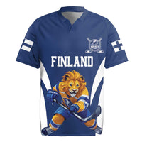 Custom Finland Hockey Rugby Jersey Suomi Leijonat Mascot - Wonder Print Shop