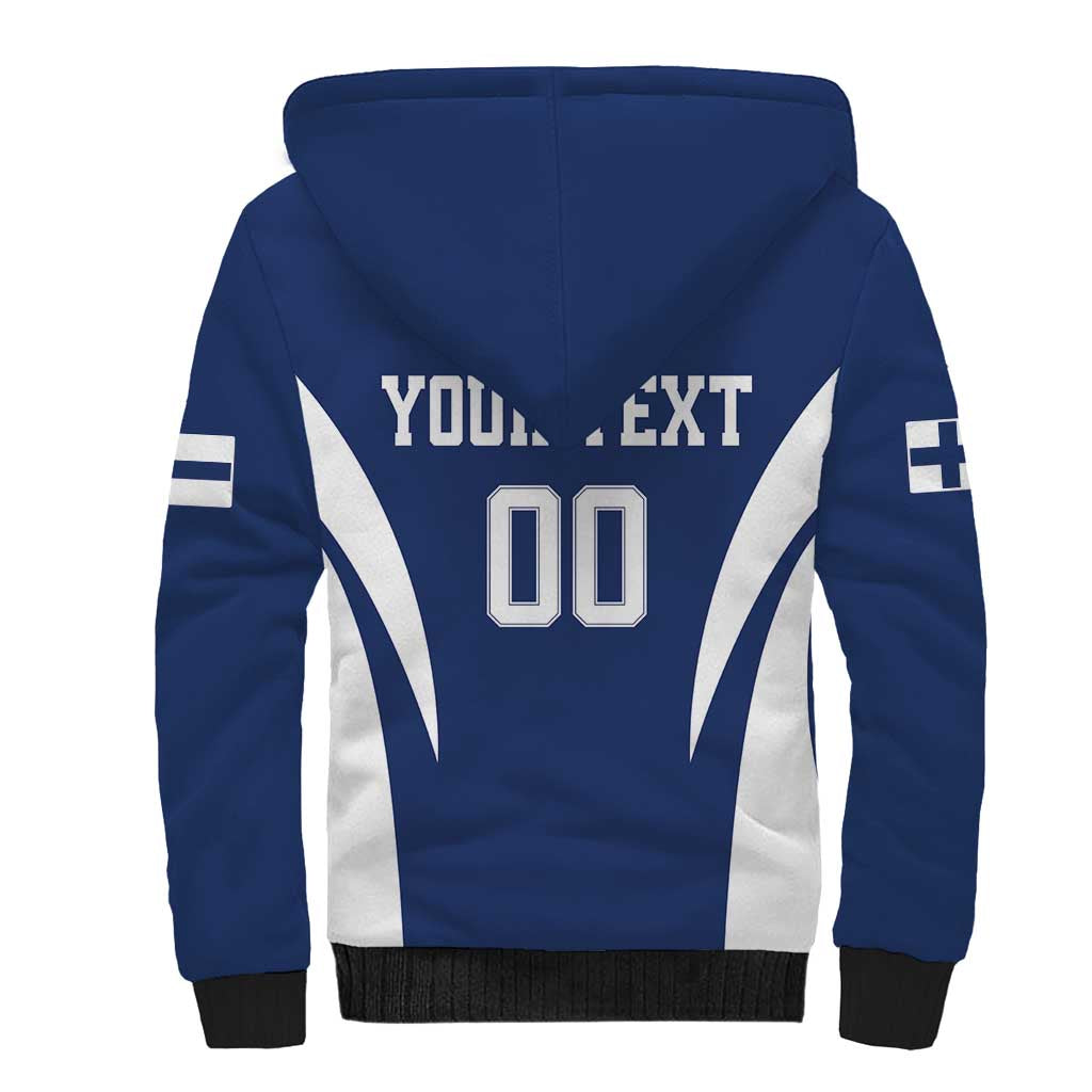 Custom Finland Hockey Sherpa Hoodie Suomi Leijonat Mascot - Wonder Print Shop