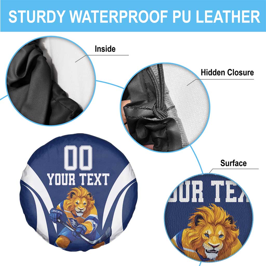Custom Finland Hockey Spare Tire Cover Suomi Leijonat Mascot - Wonder Print Shop