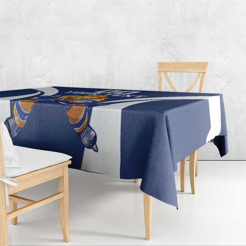 Custom Finland Hockey Tablecloth Suomi Leijonat Mascot - Wonder Print Shop