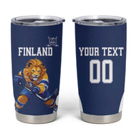 Custom Finland Hockey Tumbler Cup Suomi Leijonat Mascot - Wonder Print Shop