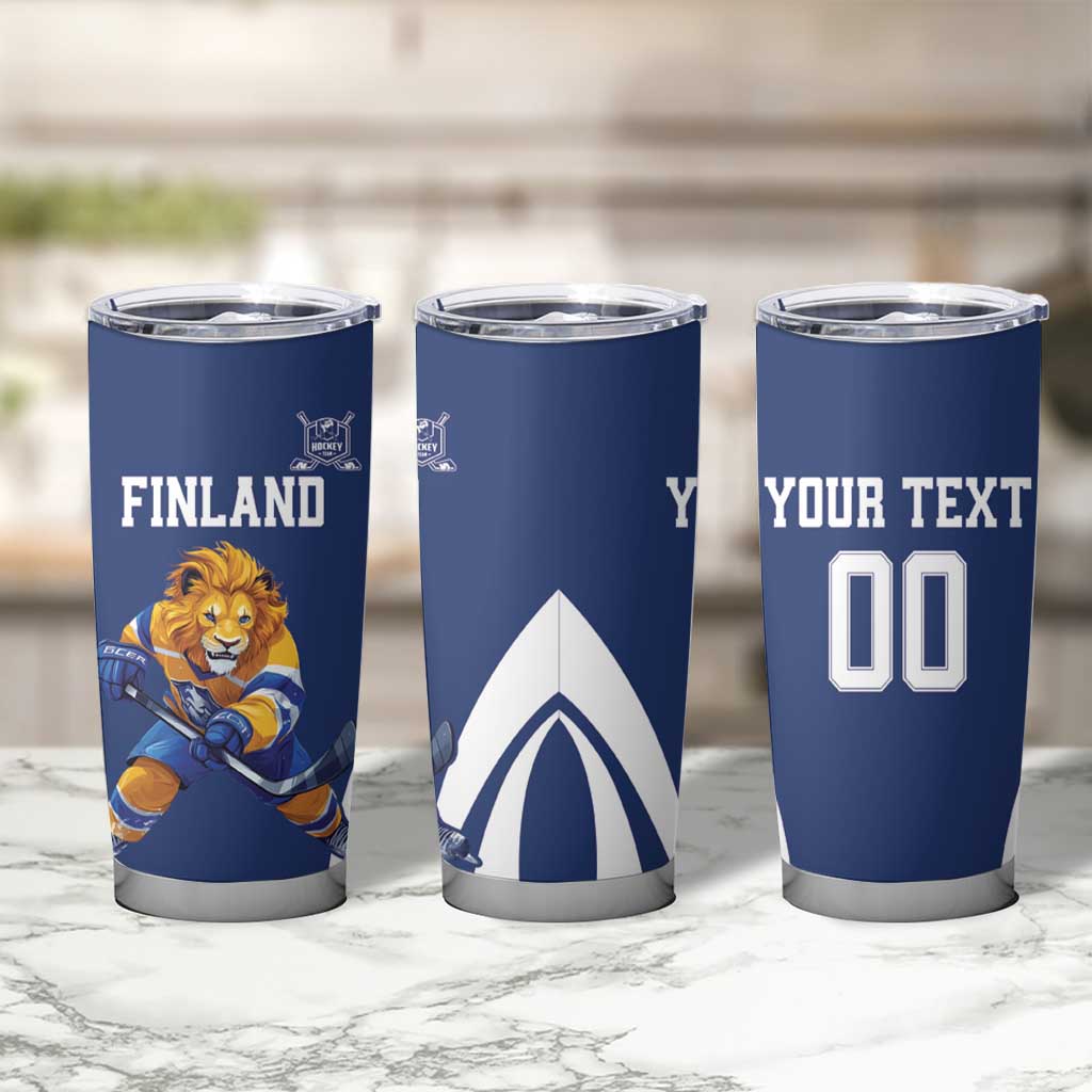 Custom Finland Hockey Tumbler Cup Suomi Leijonat Mascot - Wonder Print Shop