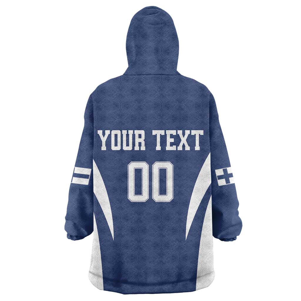 Custom Finland Hockey Wearable Blanket Hoodie Suomi Leijonat Mascot - Wonder Print Shop