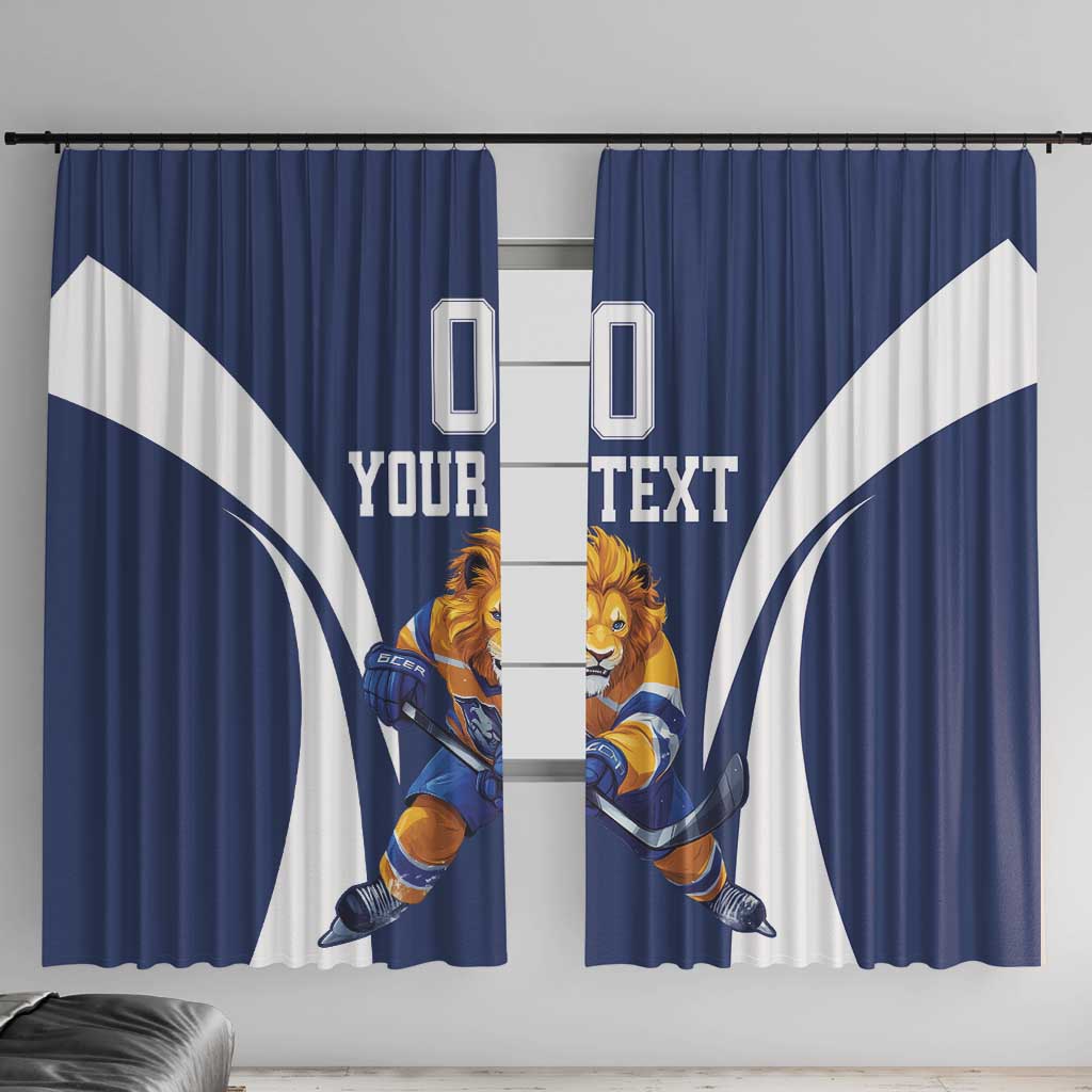 Custom Finland Hockey Window Curtain Suomi Leijonat Mascot - Wonder Print Shop