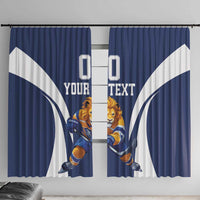 Custom Finland Hockey Window Curtain Suomi Leijonat Mascot - Wonder Print Shop