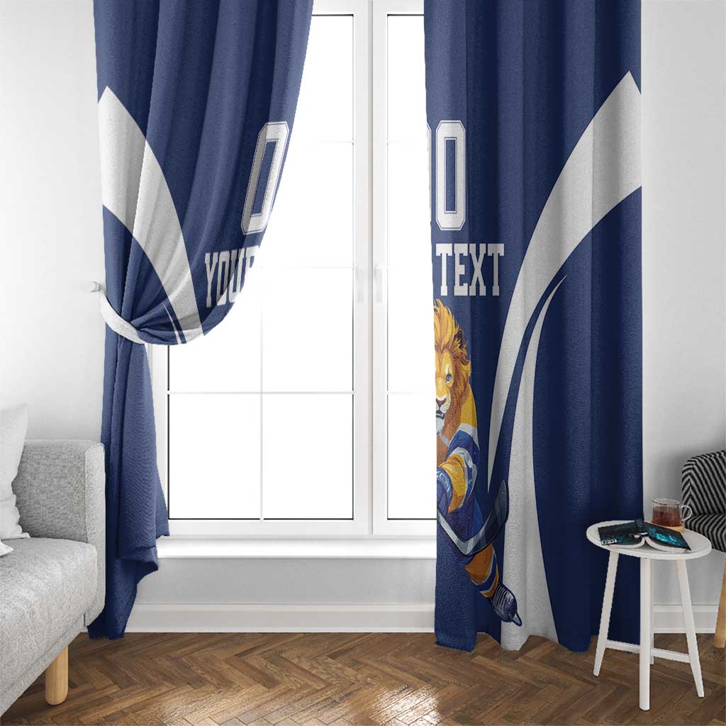 Custom Finland Hockey Window Curtain Suomi Leijonat Mascot - Wonder Print Shop
