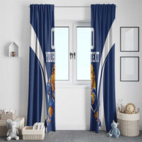 Custom Finland Hockey Window Curtain Suomi Leijonat Mascot - Wonder Print Shop