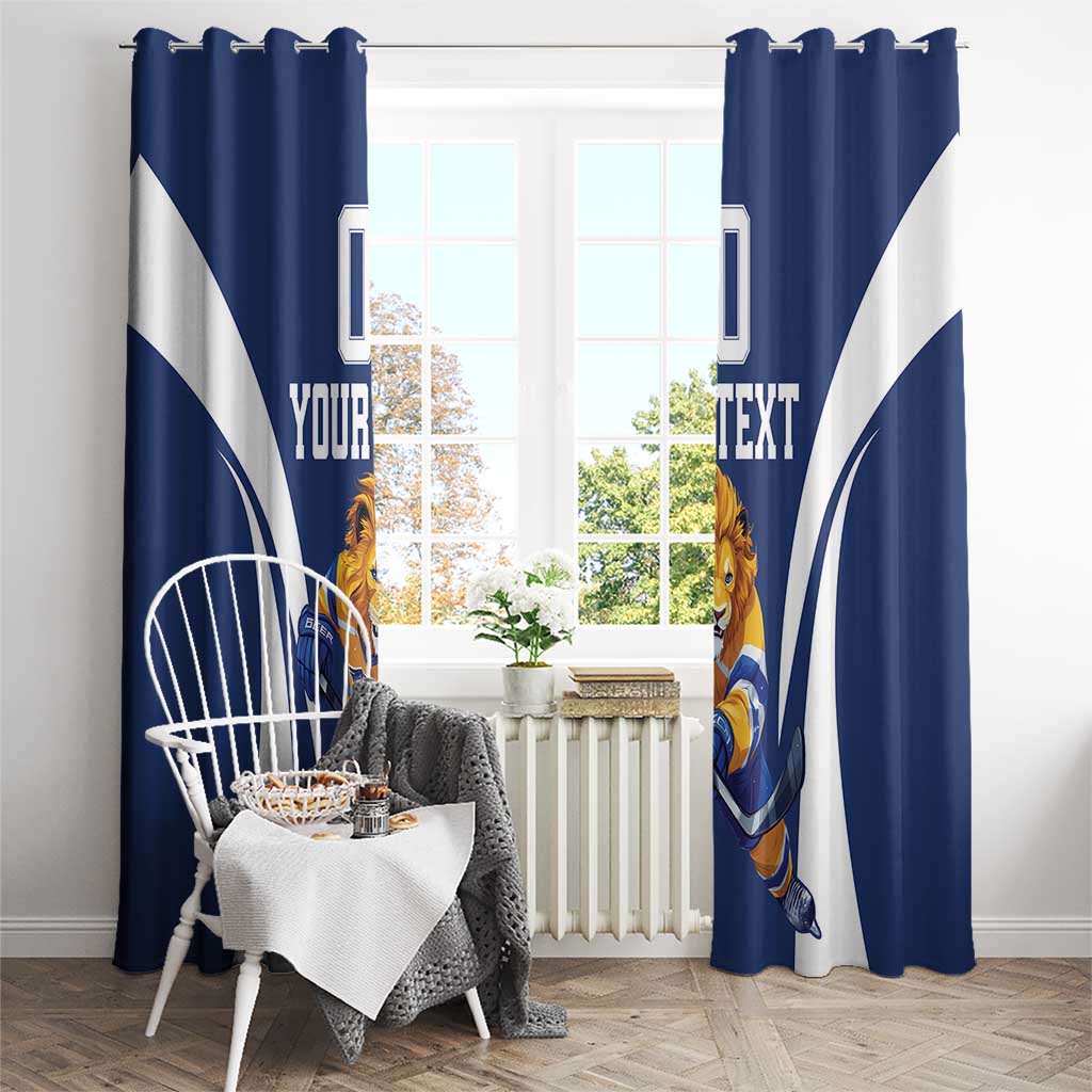 Custom Finland Hockey Window Curtain Suomi Leijonat Mascot - Wonder Print Shop