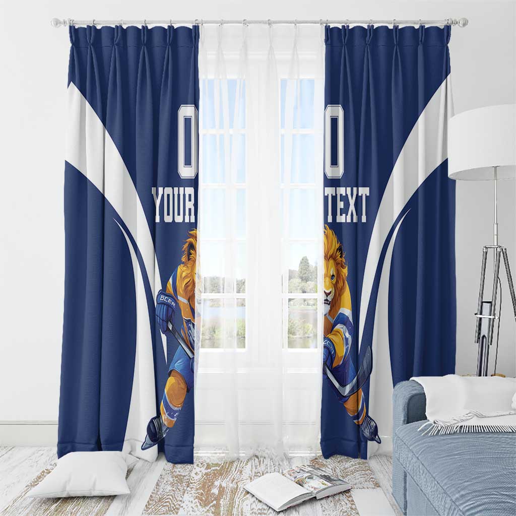Custom Finland Hockey Window Curtain Suomi Leijonat Mascot - Wonder Print Shop