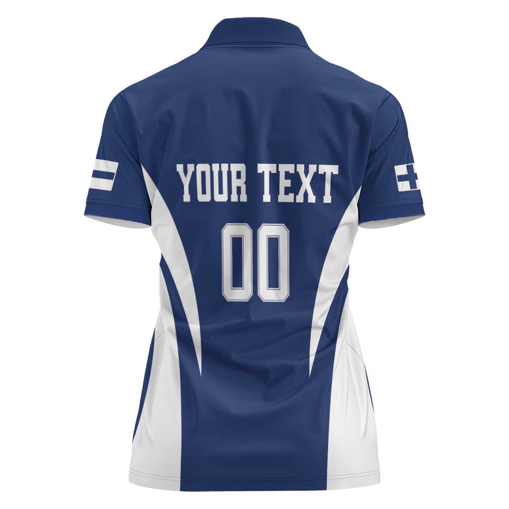Custom Finland Hockey Women Polo Shirt Suomi Leijonat Mascot - Wonder Print Shop
