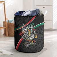 Mexico Eagle Spirit Personalized Laundry Basket Ancient Aztec Pattern - Wonder Print Shop
