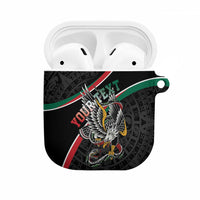Mexico Eagle Spirit Personalized AirPods Case Ancient Aztec Pattern - Wonder Print Shop