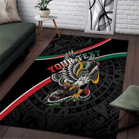 Mexico Eagle Spirit Personalized Area Rug Ancient Aztec Pattern - Wonder Print Shop
