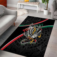 Mexico Eagle Spirit Personalized Area Rug Ancient Aztec Pattern - Wonder Print Shop