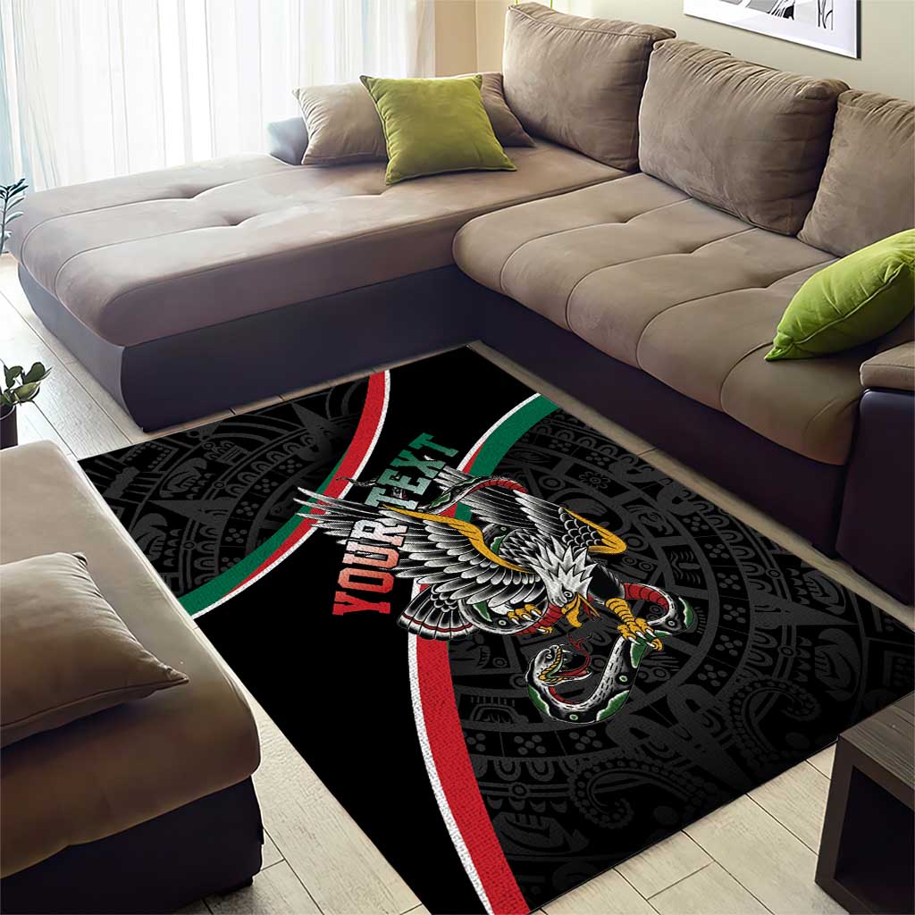 Mexico Eagle Spirit Personalized Area Rug Ancient Aztec Pattern - Wonder Print Shop