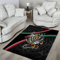 Mexico Eagle Spirit Personalized Area Rug Ancient Aztec Pattern - Wonder Print Shop