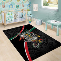 Mexico Eagle Spirit Personalized Area Rug Ancient Aztec Pattern - Wonder Print Shop