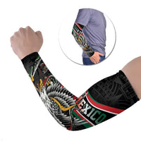 Mexico Eagle Spirit Personalized Arm Sleeves Ancient Aztec Pattern - Wonder Print Shop