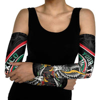 Mexico Eagle Spirit Personalized Arm Sleeves Ancient Aztec Pattern - Wonder Print Shop