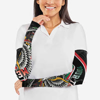 Mexico Eagle Spirit Personalized Arm Sleeves Ancient Aztec Pattern - Wonder Print Shop